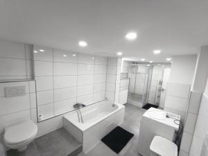 Bilik mandi di Ferien und Monteurwohnung in Schauenburg