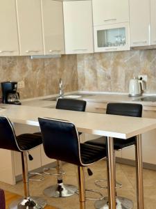 Kuchyň nebo kuchyňský kout v ubytování Harmonia Sea Comfort Apartment