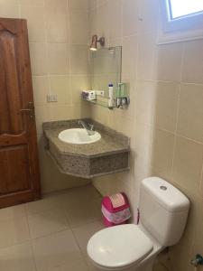 ein Badezimmer mit Toilette und Waschbecken in der Unterkunft Dahab Eternal Sea Horizon in Saint. Catherine