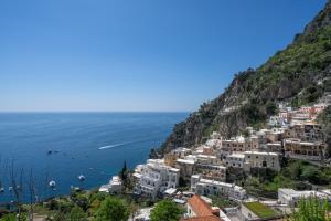a view of positano on the amalfi coast at Villa Romito - Sea view, central location in Positano