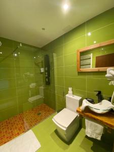 Ένα μπάνιο στο Pensiunea El Monte SPA