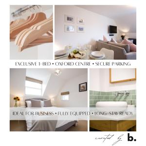 a collage of three pictures of a living room at Modern Apartment in the Heart of Oxford with Secure Underground Parking in Oxford
