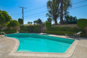 a swimming pool in a yard at F-15 Haunted Mansion in Anaheim