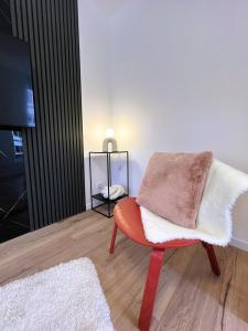 TV a/nebo společenská místnost v ubytování Suite Isabelle - 2 pers Le charme intemporel