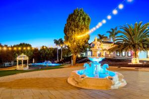 a fountain in the middle of a park at night at The Grand Vista Getaway in Vista