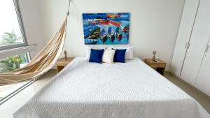 Postel nebo postele na pokoji v ubytování Magico Apartamento Frente al Mar 4 Habitaciones BM43