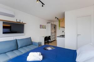 TV a/nebo společenská místnost v ubytování Apartamentos modernos próximo ao Jardim Botanico e à Rodoviária