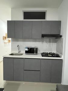 Kuchyň nebo kuchyňský kout v ubytování Apartahotel Centro 101 Edificio PF7 primer piso