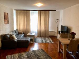 a living room with a couch and a tv at Apartman Palma in Zvornik
