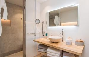 a bathroom with a sink and a shower at Villa Cabrera in Colonia Sant Jordi +34 photos
