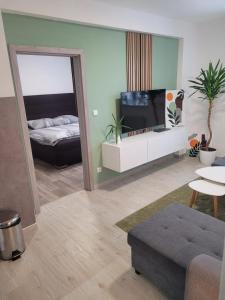 Televizors / izklaižu centrs naktsmītnē Apartment u Ježků