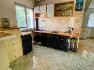 a kitchen with a sink and a counter top at Appartaments Lion in Marinići