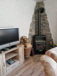 Μια τηλεόραση ή/και κέντρο ψυχαγωγίας στο Ferienhaus Hochwald