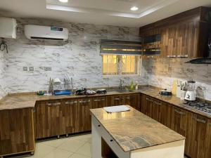 Kuchyň nebo kuchyňský kout v ubytování Global Premium Apartments