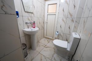 A bathroom at hotels crazy horse