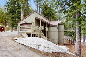 a house with a ramp leading up to it at Peace and Pines at Upper Ward Creek in Tahoe City