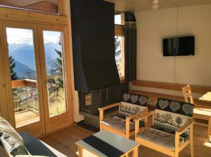 TV a/nebo společenská místnost v ubytování Leysin Lodge