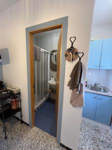a bathroom with a shower and a sink at Casa Berri in Vejer de la Frontera