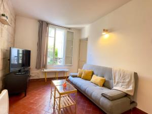 TV a/nebo společenská místnost v ubytování Le Charme d'Avignon