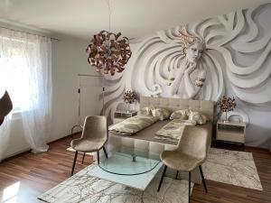 Posezení v ubytování Ferienhaus Kuckucksnest