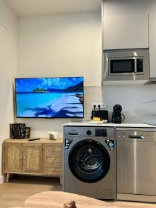 Dapur atau dapur kecil di Playa A - PRIMERA LINEA DE PLAYA - WIFI GRATIS