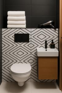 Vannituba majutusasutuses Przytulny apartament w wieżowcu - Centrum miasta Podwisłocze 38