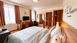 Televiisor ja/või meelelahutuskeskus majutusasutuses Gästezimmer Karolina