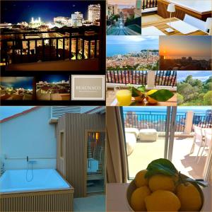 a collage of photos of a city with oranges at Beaunaco - Wellness Penthouse in Beausoleil
