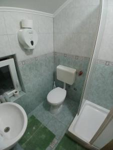 ein Badezimmer mit Toilette, Waschbecken und Dusche in der Unterkunft N i N in Međugorje