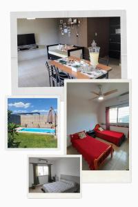 a collage of photos of a living room and a bedroom at M&P alquiler por día in La Rioja