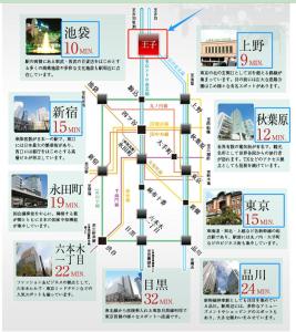 a map of china with different cities and buildings at 2 bedrooms and 1 living room on the 1st floor, 40sqm house, 10 min walk to Oji 2 min walk to Kajiyara Toden Arakawa Line in Wada