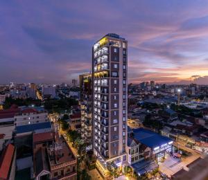 Nespecifikovaný výhled na destinaci Phnompenh nebo výhled na město při pohledu z hotelu