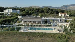 an aerial view of a resort with a swimming pool at Casamediterranea in Sperlonga