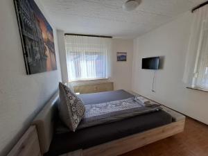 Televisyen dan/atau pusat hiburan di Ferienhaus Werratalsee