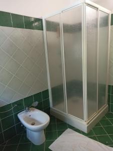 a bathroom with a shower and a sink and a toilet at Casa Agrumeto in Nunziata in Nunziata +19 photos