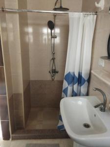 ハルガダにあるHurghada City Apartment 3のシャワーと洗面台付きのバスルーム