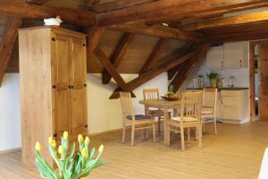 Kuchyň nebo kuchyňský kout v ubytování Gästehaus Glaubenstein