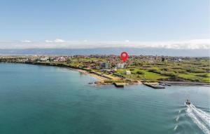 an aerial view of a lake with a red marker at Amazing Apartment In Povljana With Wifi in Povljana +20 photos
