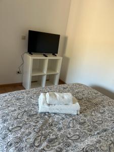 TV a/nebo společenská místnost v ubytování Chambre double chez Zhang