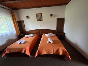 Postel nebo postele na pokoji v ubytování Drumul Dragostei