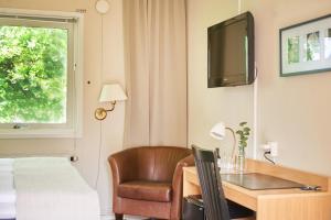TV a/nebo společenská místnost v ubytování Hotell Björkhaga