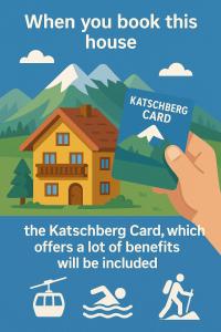 a poster of a house with a hand holding a book at Haus Tauernblick Katschberg by AlpenTravel inkl Katschberg Summer card in Katschberghöhe