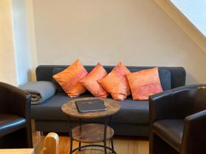 Posezení v ubytování Ferienwohnung Zur Scheune