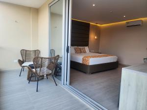 Hotel y Cabañas Covemar客房内的一张或多张床位