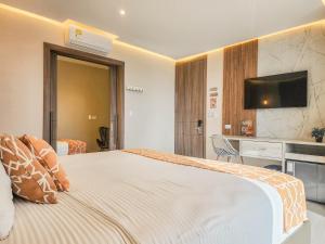 Hotel y Cabañas Covemar客房内的一张或多张床位