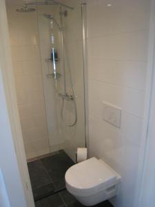 a bathroom with a shower and a toilet at Prins Heerlijk in Sassenheim