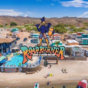 a sign for a pool at a water park at Viva La Vida! Roadrunner Resort in Parker +6 photos