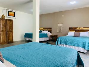 Postel nebo postele na pokoji v ubytování Gecko Hotel