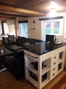 Khu vực ghế ngồi tại Easily accessible cabin with woodburner outside Hässleholm