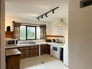 Kuchyň nebo kuchyňský kout v ubytování Apartamentos Otorongo Cuenca Ecuador